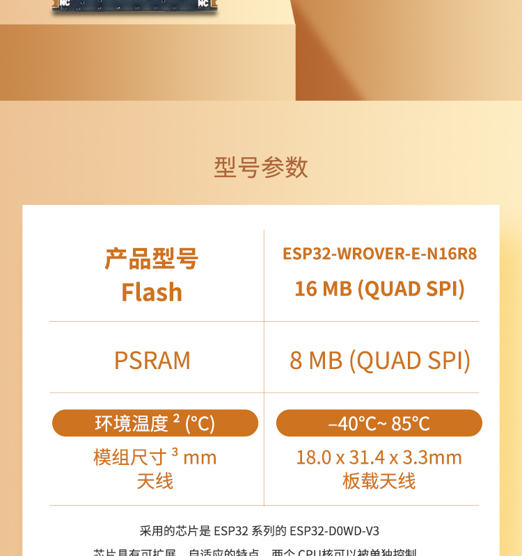 樂鑫科技官網(wǎng)ESP32-WEOVER-E/IE Wi-Fi+Bluetooth+Bluetooth LE MCU模組藍(lán)牙wifi無(wú)線模塊廠家